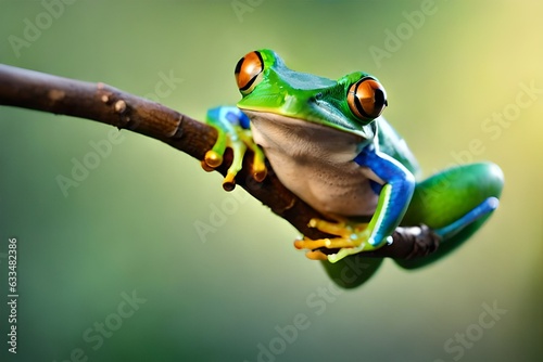 Fotótapéta Tree frog, flying frog laughing
