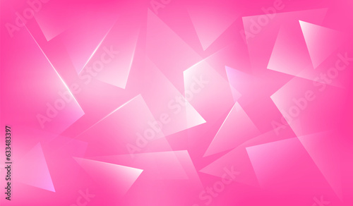 Vector Broken Glass Pink Background. Explosion, Destruction Cracked Triangle Surface Illustration. Abstract 3d Bg for Party Posters, Banners or Advertisements