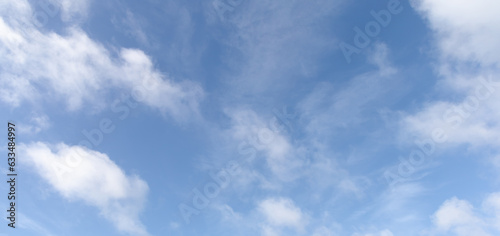 View of beautiful blue sky with white clouds. High quality photo