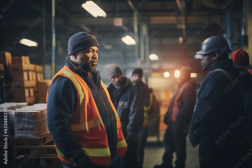 Mixed and diverse group of people working in a warehouse Mixed and diverse group of people working in a warehouse