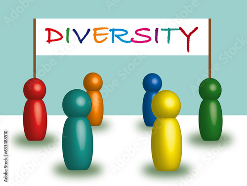 Diversity, abstract group, Illustration