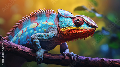 The Chameleon reptile in Gradation Color