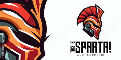 Bold Spartan Legacy   Elevate Your Brand with a Powerful Helmet Mascot Vector Logo Design for Sport  Esport Team  Badge  Emblem   T-shirt Printing