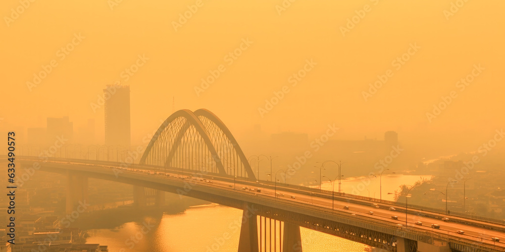 Obraz premium Suzhou aerial view China - Generative AI