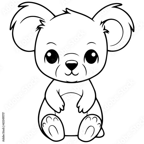 Fototapeta Naklejka Na Ścianę i Meble -  koala bear coloring page illustration
