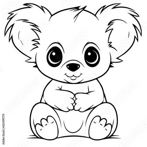 Fototapeta Naklejka Na Ścianę i Meble -  koala bear coloring page illustration
