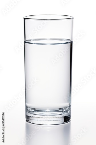 A glass of water on a white background created with Generative AI technology