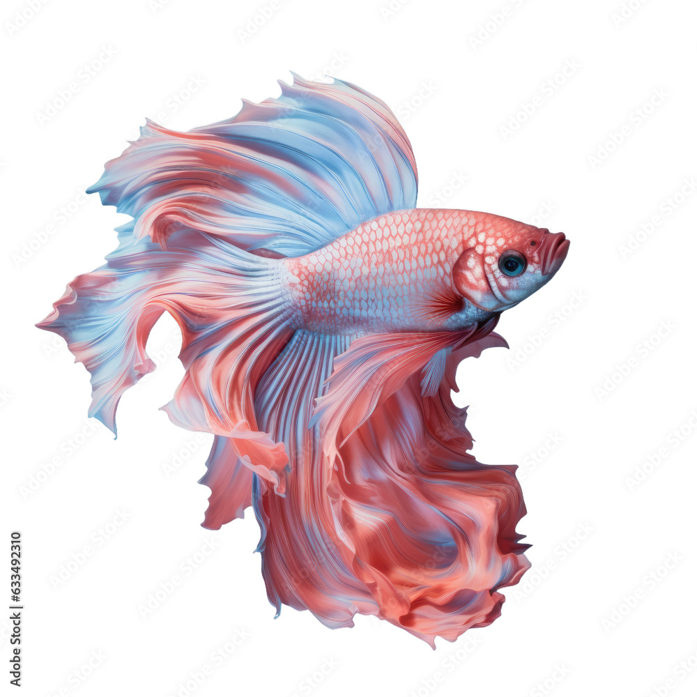 Fototapeta premium Betta fish depicted on transparent background
