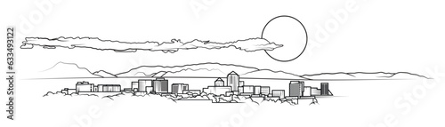 Vector graphic of Albuquerque, New Mexico skyline