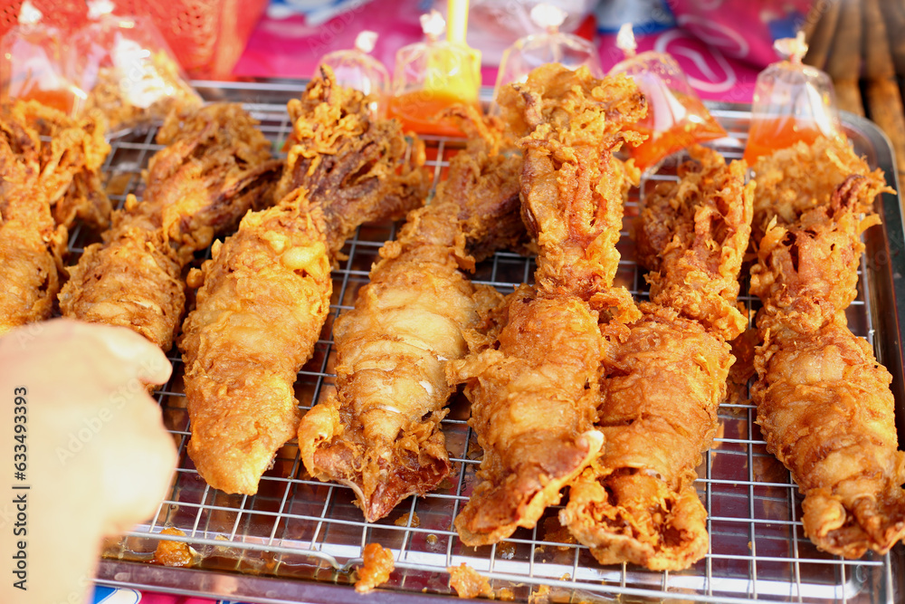 street market food deep fried squids
