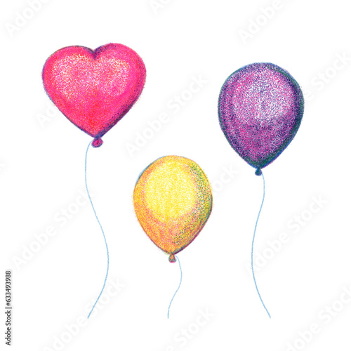 Party balloon risograph retro illustration