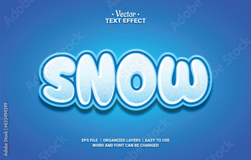 Snow Editable Vector Text Effect.