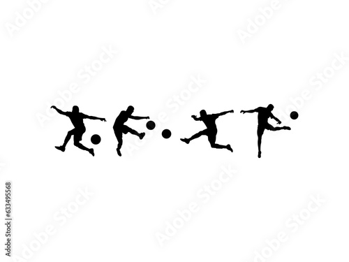 Football Players Silhouettes Vector.