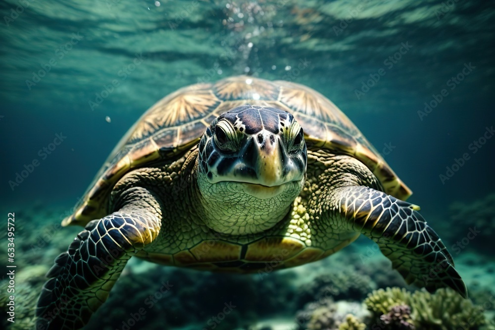 Fototapeta premium sea turtle swimming