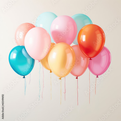 colorful balloons isolated on white background