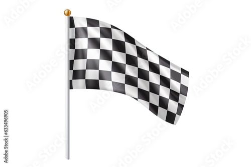 Checkered flag isolated on white background.