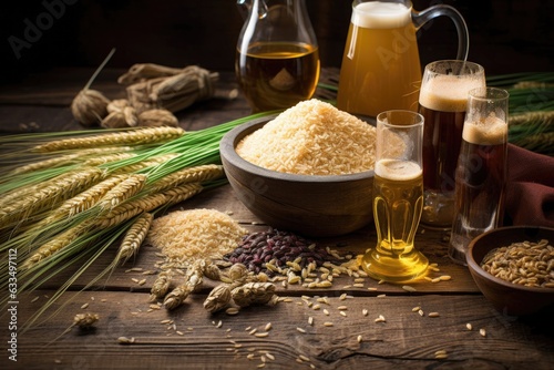 craft beer ingredients: malt, hops, yeast, and water
