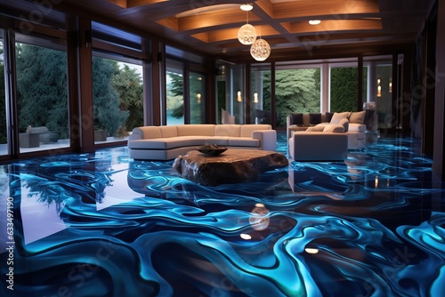 3d floor made of epoxy resin. photo