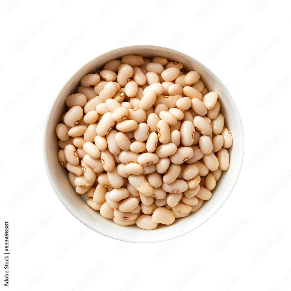 Bowl of Navy Beans Isolated on a Transparent Background Bowl of Navy Beans Isolated on a Transparent Background