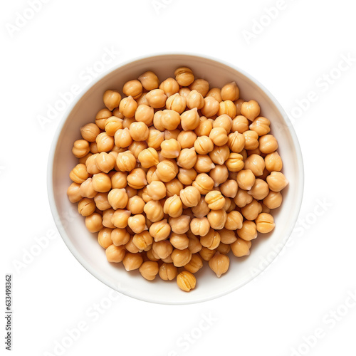 Bowl of Chickpeas Isolated on a Transparent Background