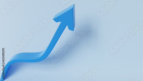 Fotografi Profits on the Rise: 3D Arrow Pointing Upward in Success and Profit Concept, 3D
