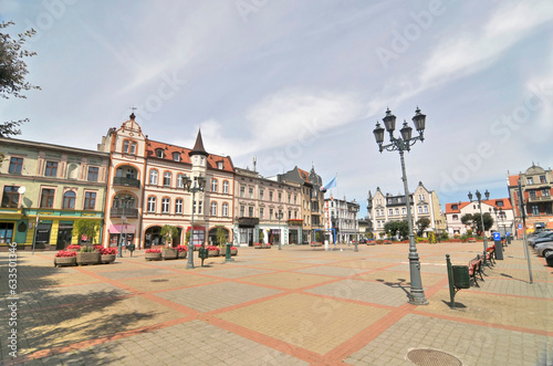 Town square in Chełmża, Poland