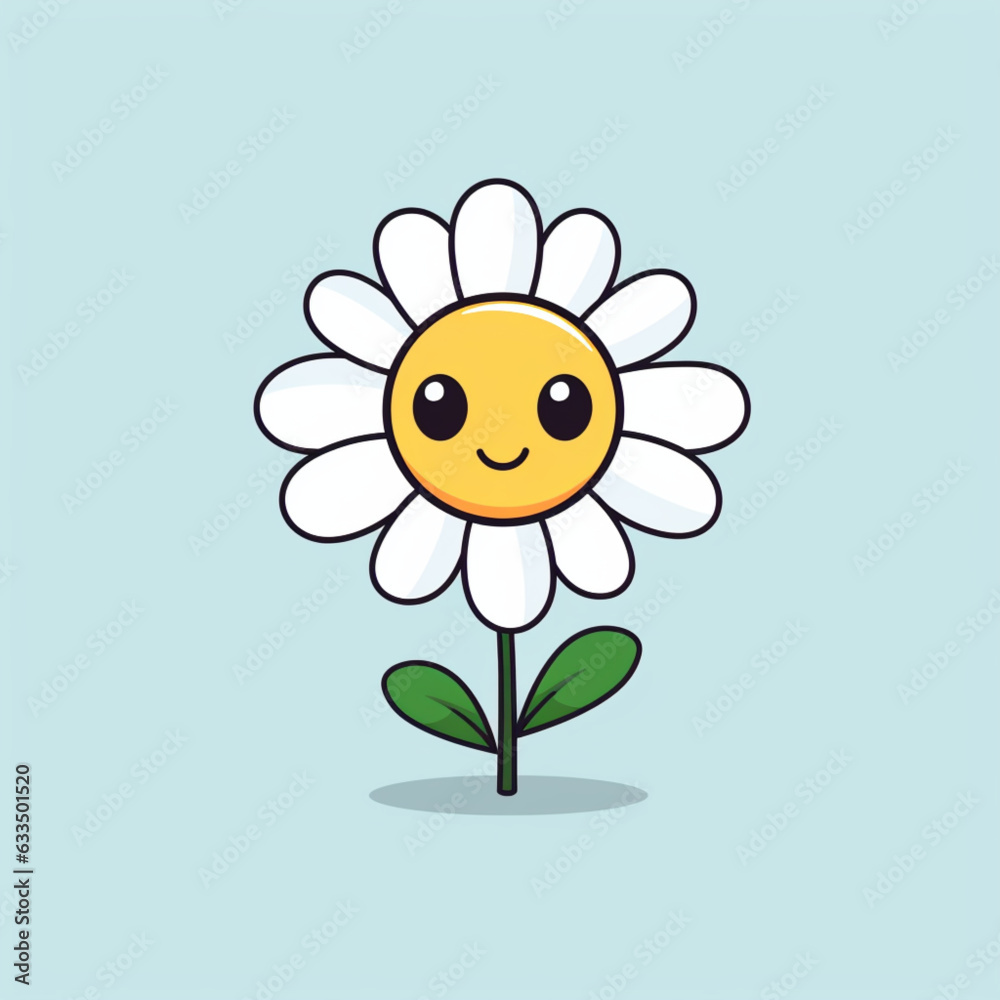 cute cartoon sunflower with flower