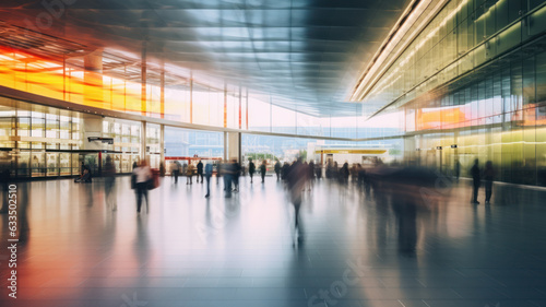 Busy Airport Terminal Long Exposure