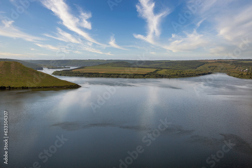 Bakota bay reservoir on Dnister river, Ukraine. © Panama