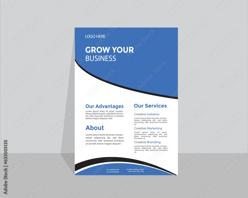 Modern Corporate Business Flyer or Leaflet or poster Design Template Vector
