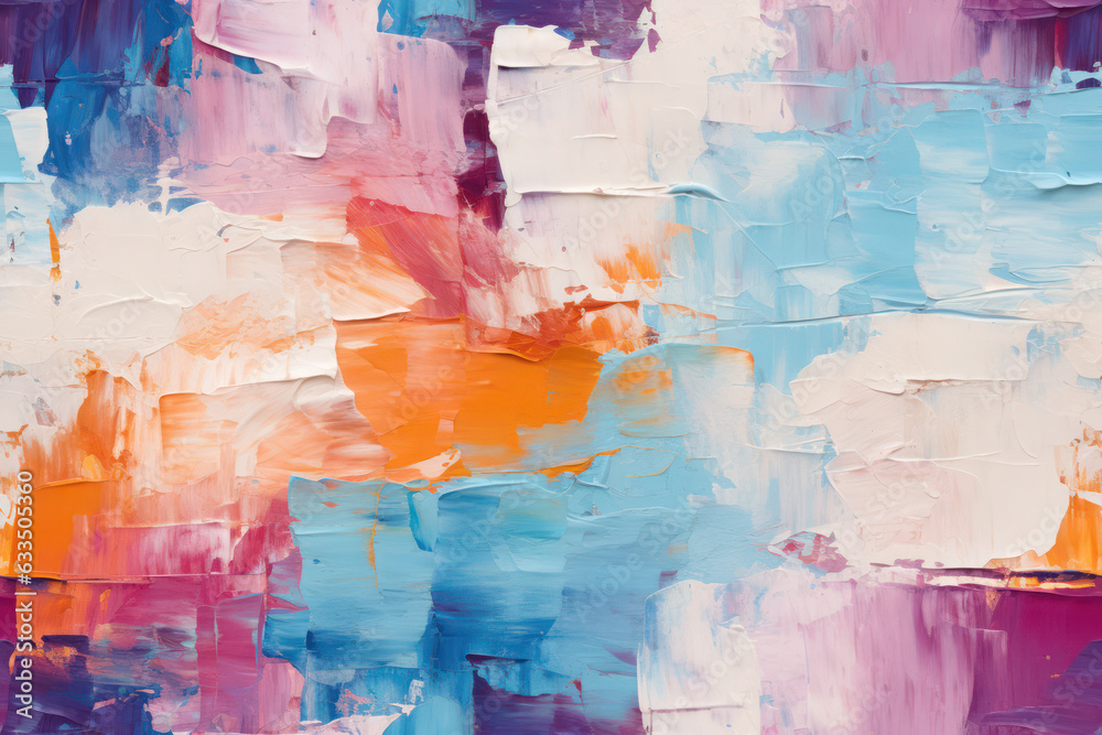 Abstract Multicolored Painting with Rough Brushstrokes, AI generated