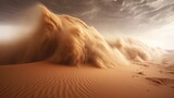  a large wave of sand in the middle of a desert.  generative ai