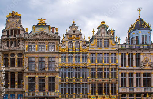 Façades baroques sur la Grande place de Bruxelles, Belgique