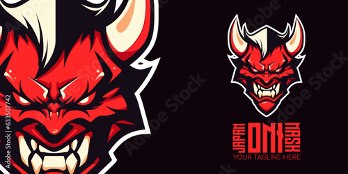 Elevate Your Team's Identity with a Japan Oni Mask Mascot: Captivating Logo Design for Sports and Esports
