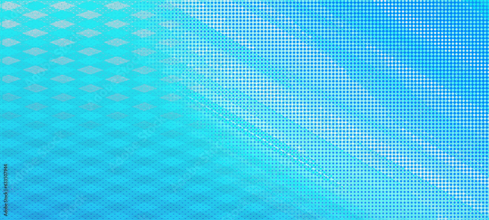 Naklejka premium Blue seamless background. Widescreen backdrop with copy space, usable for social media promotions, events, banners, posters, anniversary, party, and online web Ads