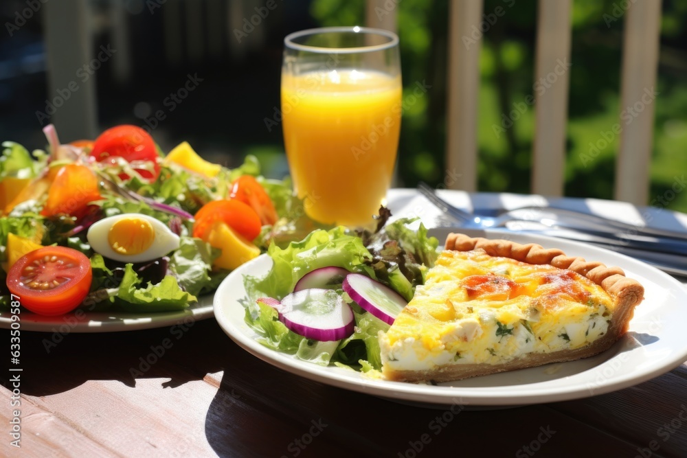 quiche and salad pairing on a bright, sunny day quiche and salad pairing on a bright, sunny day