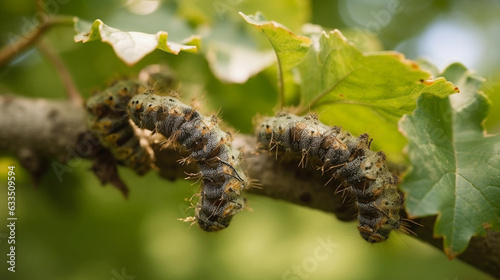 Oak Processionary Moth's Nature Display - Generative AI