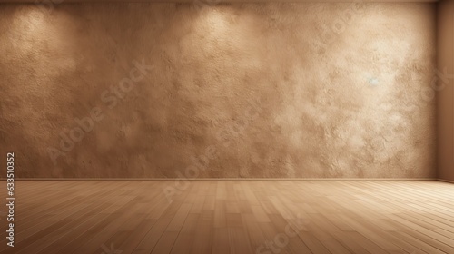 Vintage Grunge: Dark Wooden Interior Design for an Empty Room with Blank Walls and Textured Concrete Flooring, generative AI