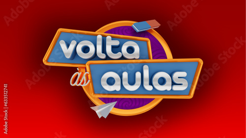 selo 3d ''volta ás aulas''