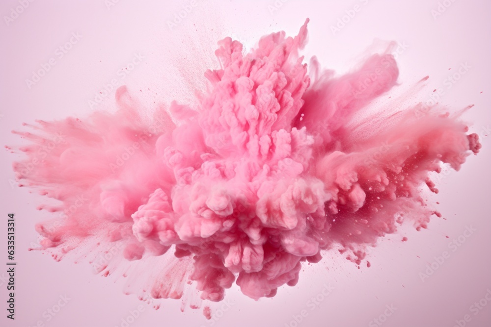 Colorful pastel pink paint smoke explosion