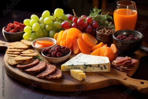 cheese board with fruit preserves and pꋃ琀쌀©