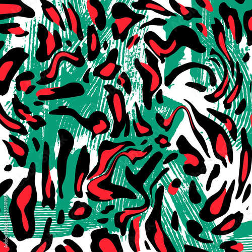 geometric brush leopard print skin background texture abstract and fashion textile design