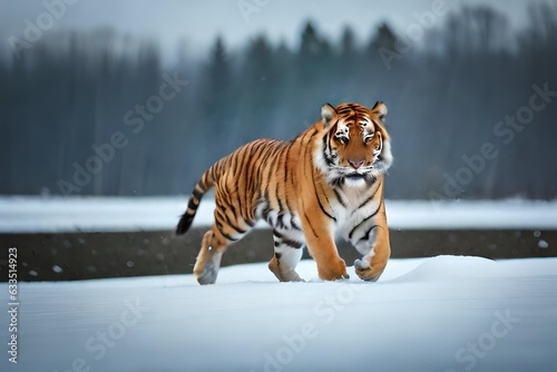 tiger in snow