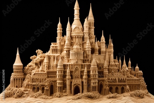 sandcastle with intricate carving details