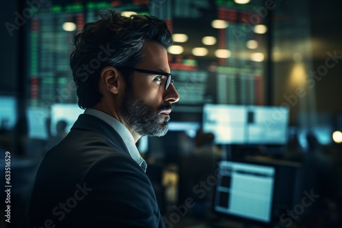 photography revealing a close-up of a Middle Eastern marketing executive, intensely analyzing digital marketing metrics on a high-end computer