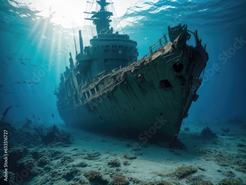 Explore the Deep: Undersea Adventure with Marine Wildlife and Shipwreck