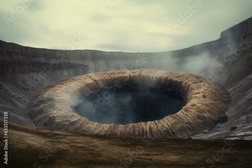 Fotografija close-up of thick smoke rings emerging from volcanic crater