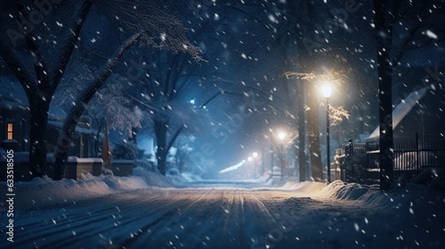 Winter snowy city background