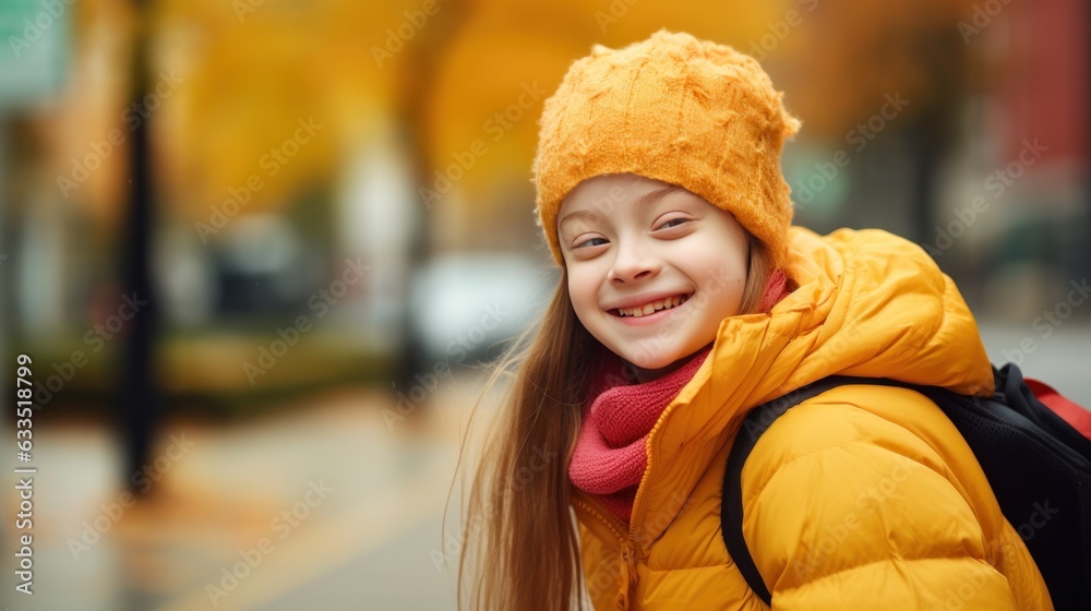 Girl with down syndrome goes to school Girl with down syndrome goes to school