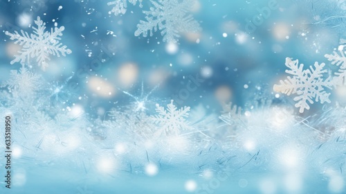 Winter background with snowflakes © olegganko